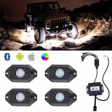 4pcs Rgb Led Rock Light Kits With Bluetooth Phone Control Color Grad Multicolor Neon Lights Under Off Road Truck Suv Car Boat Led Rock Light Rock Lightled Light Kit Aliexpress