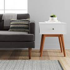 Amherst Mid Century Modern Two Tone Side Table White Brown Project 62 In 2021 White Side Tables Modern Side Table Mid Century Modern Side Table