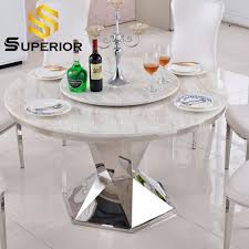 Modern 6 seater oak round circular dining table, black and white oak. China Modern Furniture Round Rotating Artificial Marble 6 Seater Dining Table Photos Pictures Made In China Com