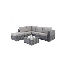 Bonsoni Small Corner Sofa Colour Grey Consists Of Two Modular Two Seater Sofas And A Footstool Rattan Sofa Colors Small Corner Sofa Outdoor Sectional Sofa