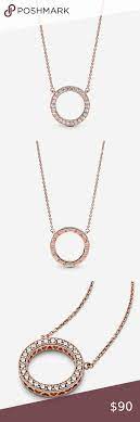 Pandora Circle Of Sparkle Necklace Metal 14k Rose Gold Plated Unique Metal Blend D Sparkle Necklace Sterling Silver Flower Necklace Womens Jewelry Necklace