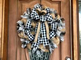 Black And White Plaid Christmas Wreath Farmhouse Wreath Buffalo Plaid Wreath Farmhouse Christmas Wreath Black And White Buffalo Plaid Wreath Farmhouse Door Decor Buffalo Plaid Christmas Decor Farmhouse Wreath Plaid Christmas Decor