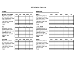 Student Self Behavior Checklist Classroom Behavior Management Classroom Behavior Student Activities