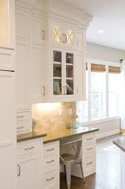 Kitchen Cabinetry Love The Crisscross Design Over The Glass Top And The Crown Moulding Look Near The Ceiling Kitchen Desk Areas Kitchen Desks Kitchen Design