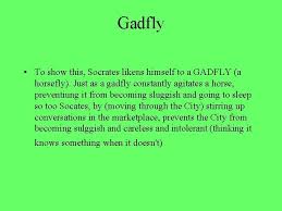 I am the gadfly of the athenian people, given to them by god, and they will never have another, if according to the words put into his mouth by plato, socrates believed that he had been sent by the. Gadfly Meaning Socrates