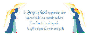 Free cross stitch pattern | butterfly cross stitch! The Guardian Angel Prayer