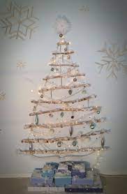 Diy Christmas Tree Tree Branch Xmas Tree Hanging On Wall Blue And White Chri Outdoor Christmas Tree Christmas Tree Made Of Lights Snowflake Christmas Lights