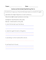 sentences worksheets simple sentences worksheets