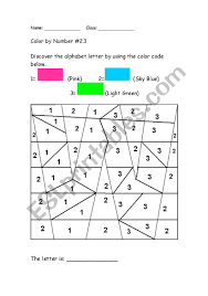 J and u were added in the . Alphabet Color By Number W Esl Worksheet By Shiroitora