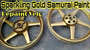 .warna gold anda dapat mencampurkan ketiga warna yang berbeda yaitu warna coklat, warna akan menghasilkan warna peach.sedangkan untuk menghasilkan warna peach yang lebih tua, anda. Sparkling Gold Samurai Paint Repaint Velg Youtube