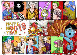 happy new year 2019 in 2021 one piece luffy train art anime
