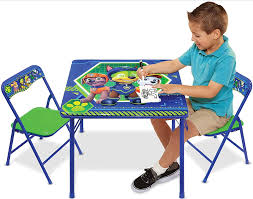 Nickelodeon Patrol Code Paw Activity Table Play Set With Two Chairs Blue Green In 2020 Playset Activity Table Chair Pads