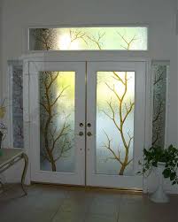 Basement doors, bedroom doors, or pantry doors can all easily be upgraded by installing french doors. Etched Glass Pantry Door With Banana Leaves Design Sans Soucie