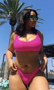 Jordyn Woods Jordyn Woods High Neck Bikinis Hottest Photos