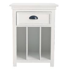Table De Chevet Avec Tiroir En Bois Blanche L 45 Cm Newport Maisons Du Monde Table De Chevet Table De Chevet Blanche Petit Meuble Rangement