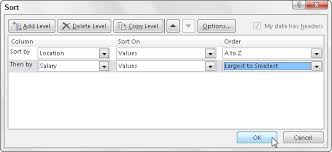 By default, sorting is ascending. How To Sort On Multiple Fields In An Excel 2019 Data List Dummies