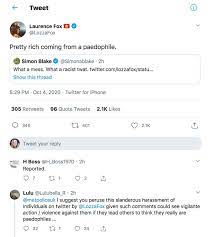 Lewis star laurence fox has left twitter, after 'standing up to bullies' laurence, 41, received abuse on the social media platform after a controversial appearance on question time in january (2020), in. Laurence Fox Calls A Number Of People Paedophiles In Bizarre Twitter Rant The State
