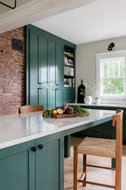 Kitchen Renovation Nashville Dark Green Cabinets Exposed Brick Dark Green Kitchen Kitchen Renovation Kitchen Furniture Design