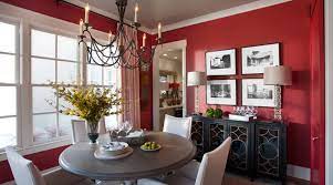 Chinchilla is an elegant gray violet that would be stunning in any space, particularly a dining room where a hanging light fixture will diffuse light in the room. The Hgtv Smart Home 2014 Sponsored By Sherwin Williams Red Dining Room Dining Room Colors Dining Room Small