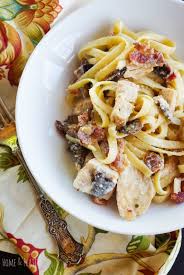 Chicken Wild Mushroom Fettuccine Alfredo Home Plate