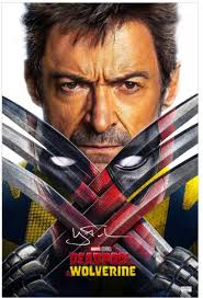 Hugh Jackman Autographed 2024 Deadpool and Wolverine 16x24 Movie Poster  with COA
