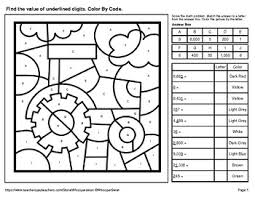 Place value ice cream sundae activity by. Place Value Of Underlined Digit Color By Code Coloring Pages Farm