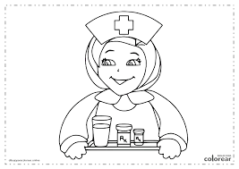 Los dibujos para colorear son especialmente adecuados para su uso en el. Enfermera Animada Para Colorear