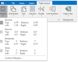Image of Margins button in the Page Setup group