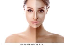 2,1 mila immagini, foto stock e illustrazioni esenti da diritti d'autore a  tema Woman tan half face