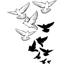 Flying Pigeons Background Hand Drawn In 2020 Dove Tattoo Design Dove Tattoo Flying Tattoo