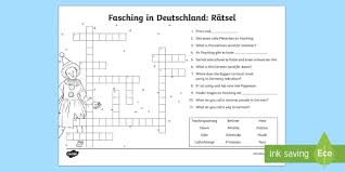 Die kanzlerin und die regierungschefs der bundesländer lassen das öffentliche leben weiter stillstehen. Carnival In Germany Crossword Teacher Made