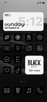 Free for commercial use high quality images Black Ios Icon Pack Aesthetic Iphone Ios 14 Minimalistic Etsy