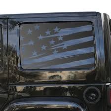 Matte Black American Flag Decal Pin On Jeep Wrangler Accessories