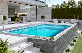Diy pool and backyard decorating ideas. Semi Inground Swimming Pool Aboveground Pools Blue Haven Pools
