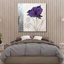 Una cama de hierro forjado, una colcha de flores o una manta de tartán, una cómoda que ha sido pintada de nuevo o, tal vez, un montón de maletas antiguas que sirvan para el almacenamiento. Cuadros De Flores Modernos Textura Color Malva Plata Cristal Liquido Cuadros Splash Salones Y Dormitorios