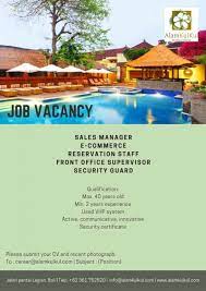 Gunakan jobs.id untuk menemukan tempat kerja magang yang cocok untuk kamu, lamar online sekarang di jobs.id! Alam Kulkul Boutique Resort Hhrma Hotel Job Vacancy Indonesia
