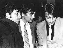 Sunil Dutt With The Late Amjad Khan And Son Sanjay Sunil Dutt Movie Stars Bollywood