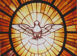 Image result for stained glass window with Holy Spirit