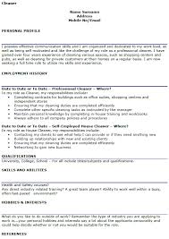 entry level cleaner resume template
