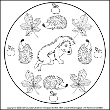 Mandala Egeltjes Ausmalbilder Ausmalen Mandala Herbst