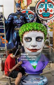 New Orleans Mardi Gras World Workshop Joker Batman Dan Artis Foto Stok
