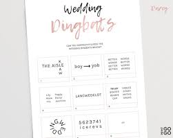 Dingbats are a popular word puzzle round in many a pub quiz! Wedding Dingbats Game Ice Breaker Wedding Games Reception Etsy