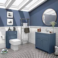 Disadvantages of marble bathrooms as mentioned, marble is a very porous stone which means that moisture can enter it easily, indicating potential risks when used in a wet and humid environment like a bathroom. Chatsworth White Marble 810mm Traditional Blue Vanity Unit Toilet Package Victorian Plumbing Uk