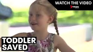 Little girl saves drowning toddler at swimming pool