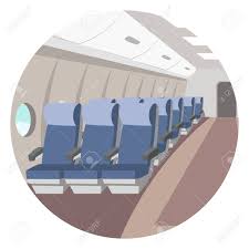 Empty Airplane Aisle Flat Vector Illustration Royalty Free Cliparts Vectors And Stock Illustration Image 131677060