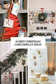 For an added burst of holiday color, weave a red ribbon or piece of rickrack through the display. 44 Best Christmas Card Display Ideas Digsdigs