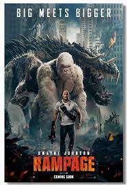 A silverback gorilla, a wolf and a reptile grow to a monstrous size after a rogue genetic experiment goes wrong. Custom Leinwand Wand Decals Monster Film King Kong Rampage Poster Rampage Aufkleber Dwayne Johnson Tapete Buro Wandbild 0390 Wall Decals Posters Posterssticker Mural Aliexpress
