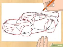 Firstly we are going to establish a rough guideline for our sports car as a base to build on. How To Draw Lightning Mcqueen 7 Steps With Pictures Wikihow