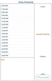 Daily Schedule Free Printable Daily Schedule Template