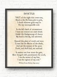 Invictus Art Print Captain of My Soul William Ernest Henley - Etsy